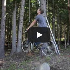 Elevador movido à bicicleta