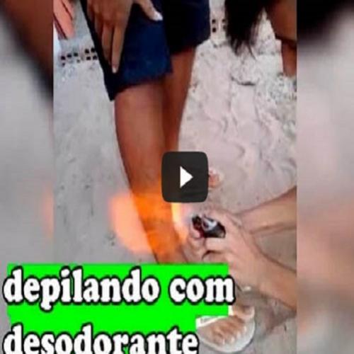 Depilando a perna com desodorante