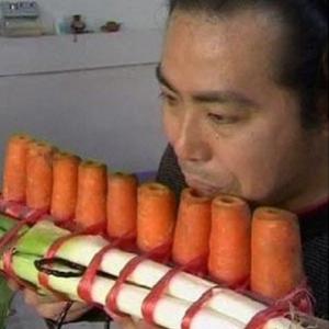 Irmãos chineses criam uma orquestra só de vegetais
