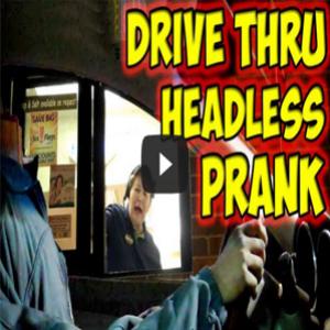 Pegadinha: Homem sem cabeça no drive thru