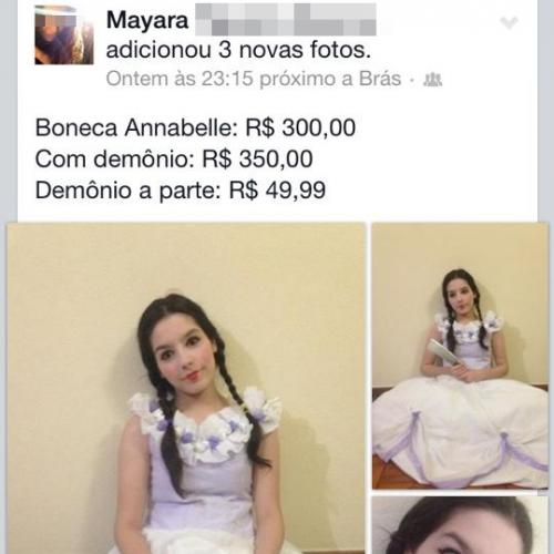 	 Boneca Annabelle a venda no Facebook... Não... pera!