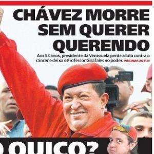 Manchete do Meia Hora sobre morte de Chavez
