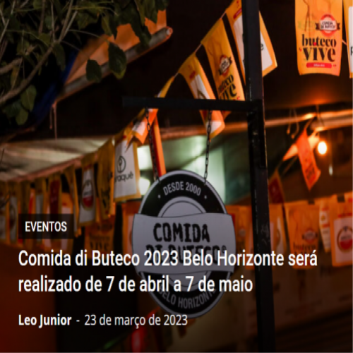 Comida di Buteco 2023 Belo Horizonte será realizado de 7 de abril a 7 