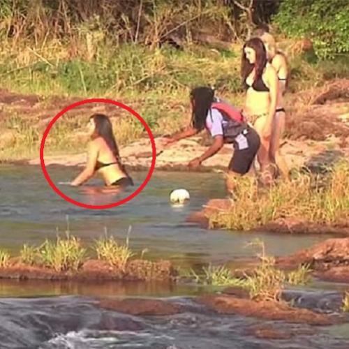 Parece um mergulho normal entre amigas… Mas não vais acreditar...