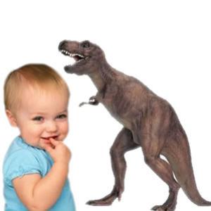 As incríveis semelhanças entre um bebê e um tiranossauro