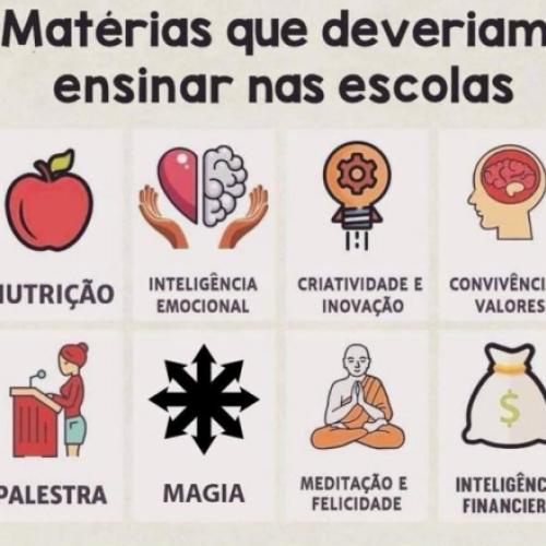 Matérias que deveriam ensinar nas escolas