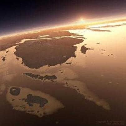 O lindo nascer do Sol em Marte.