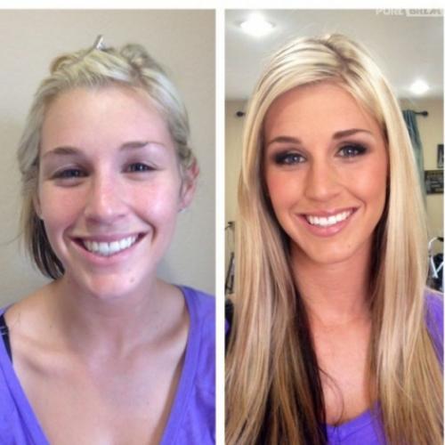 Antes e depois de Mulheres com maquiagem