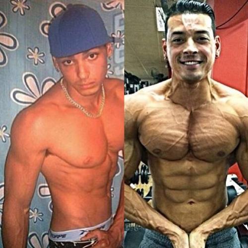 O antes e depois de um fisiculturista brasileiro