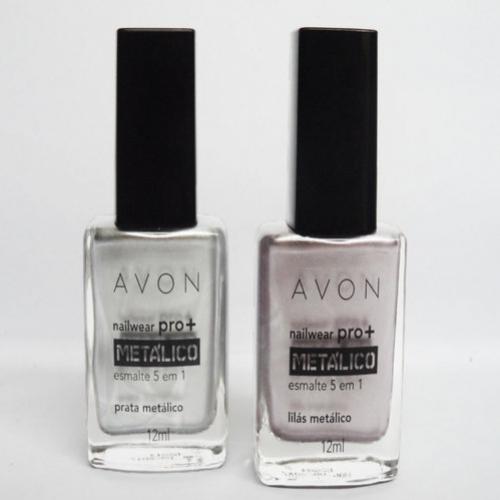 Nailwear pro+ esmalte 5em1 da Avon – Prata e Lilás efeito metálico
