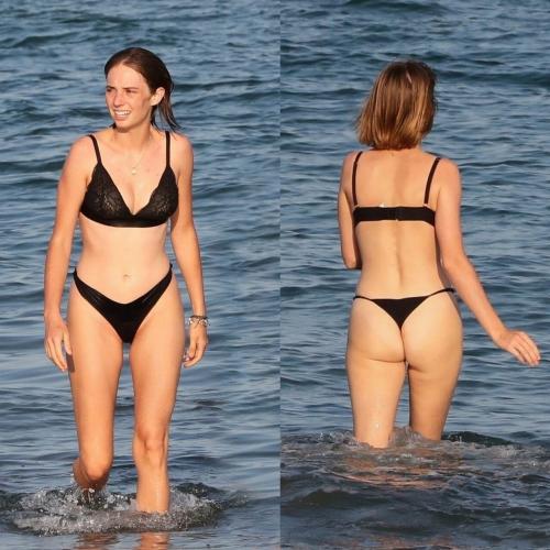 A atriz Maya Hawke é flagrada de lingerie em praia 