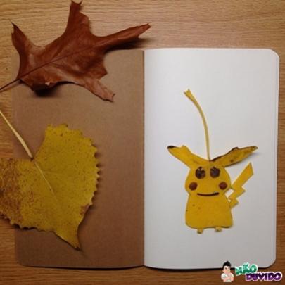 Pokémons criados apenas com folhas e outras matérias-primas naturais